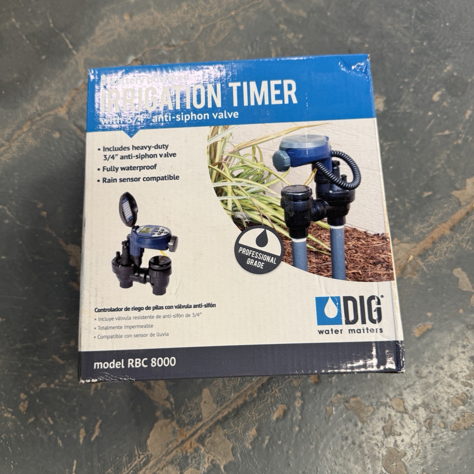 DIG RBC8000 Battery Powered Digital Controller with 3/4" Anti-Siphon Valve
