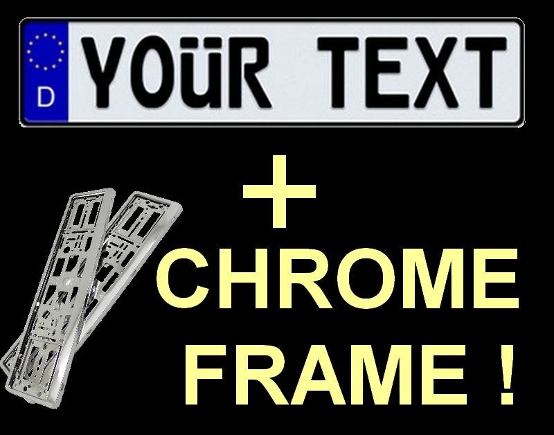Customized Personalized German Euro license plate + plate HOLDER Custom tag CAR