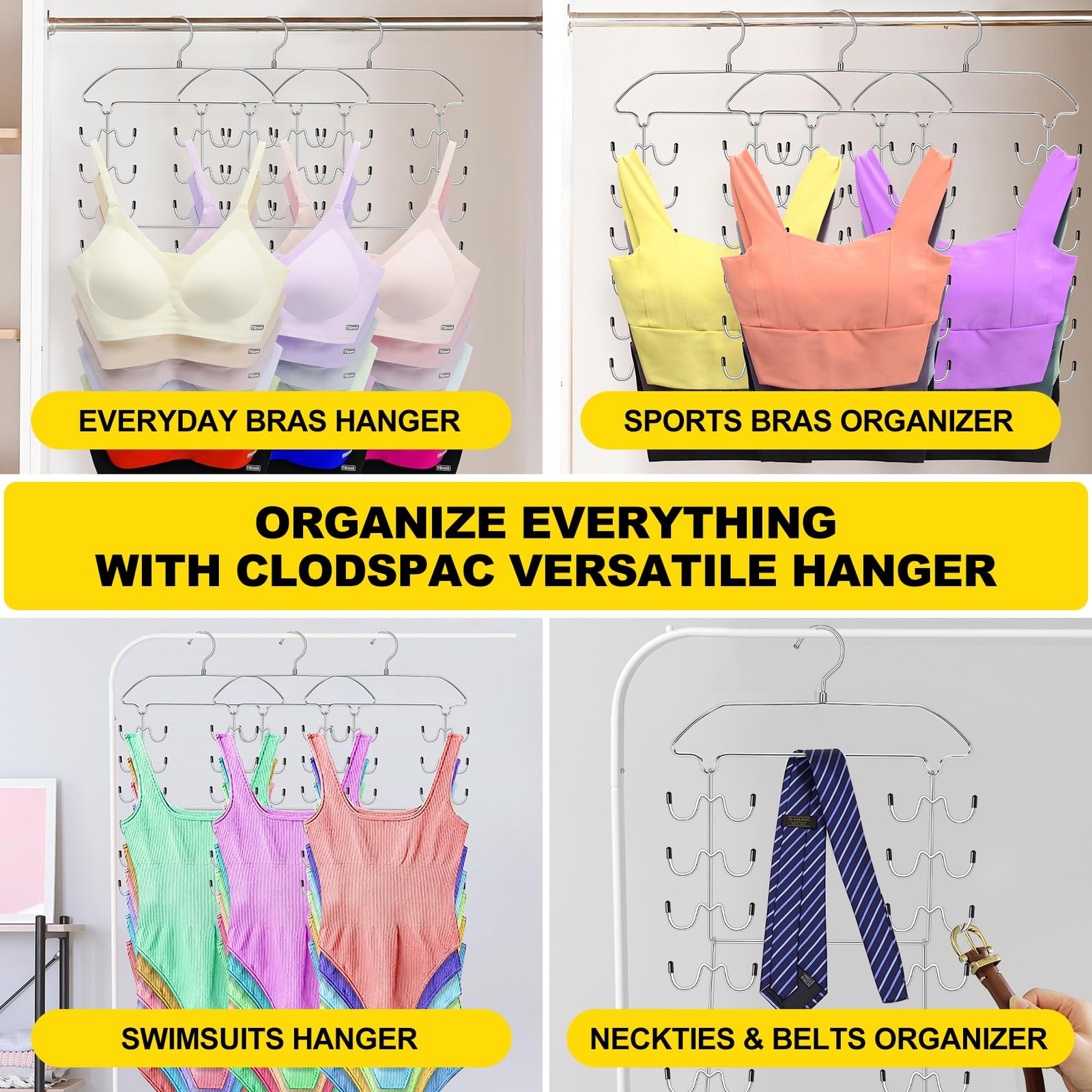 2 Pack Tank Top Hanger Space Saving, 360° Rotating Closet Organizers and Stor...