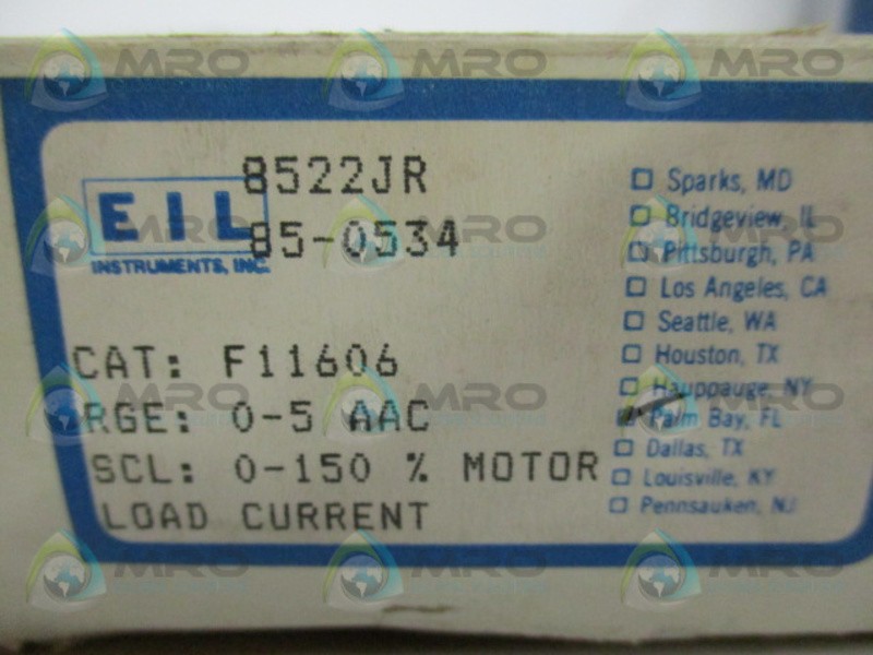 EIL INSTRUMENTS F11606 PANEL METER NSMP