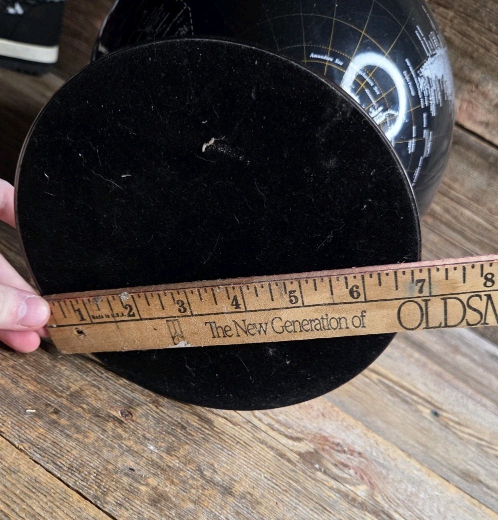 Black Metallic World Globe - 12 Inch Tabletop Globe