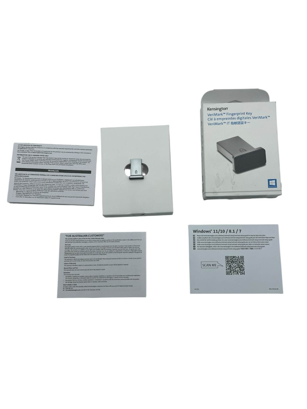 Kensington VeriMark Fingerprint Key | Windows Hello USB-A Version