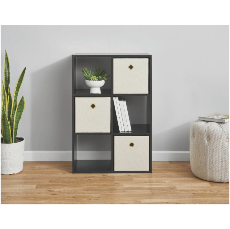Mainstays 6 Cube Storage Organizer, Black