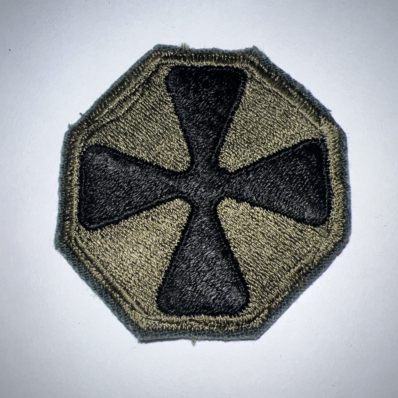 8th ARMY PATCH SUBDUED VIETNAM WAR ERA PATCH Subdued W/ Cut Edge