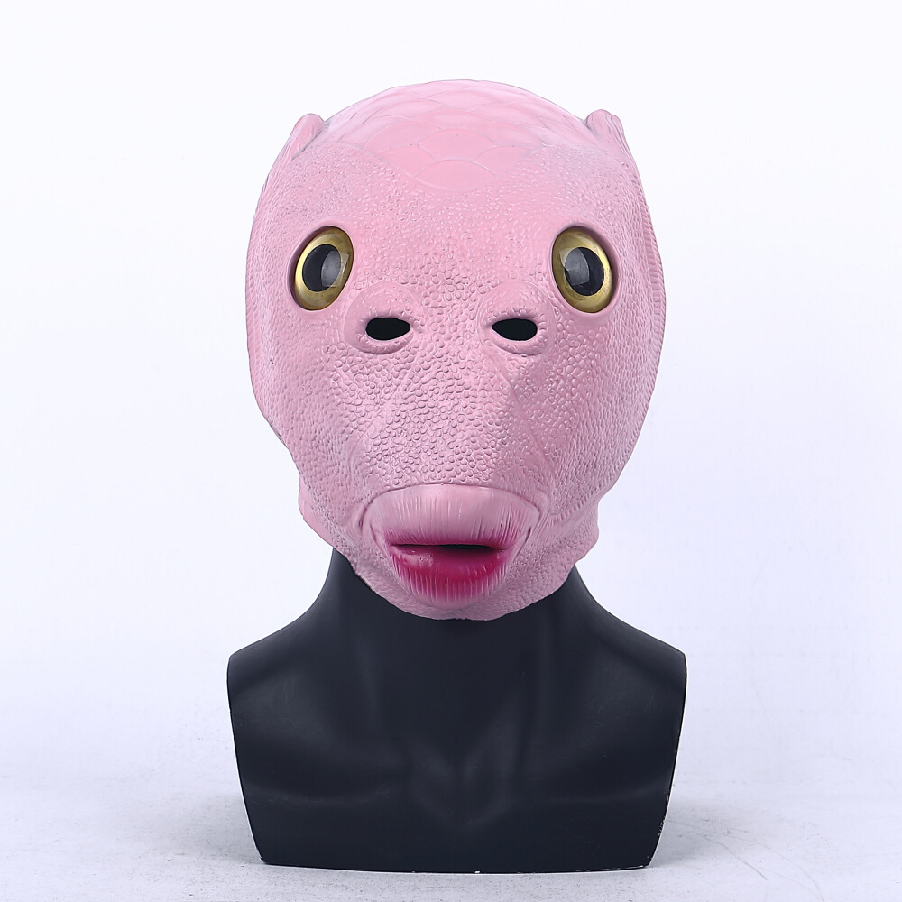 Cosplay Pink Fish Full Head Masks Halloween Party Dress Up Masquerade Mask Props