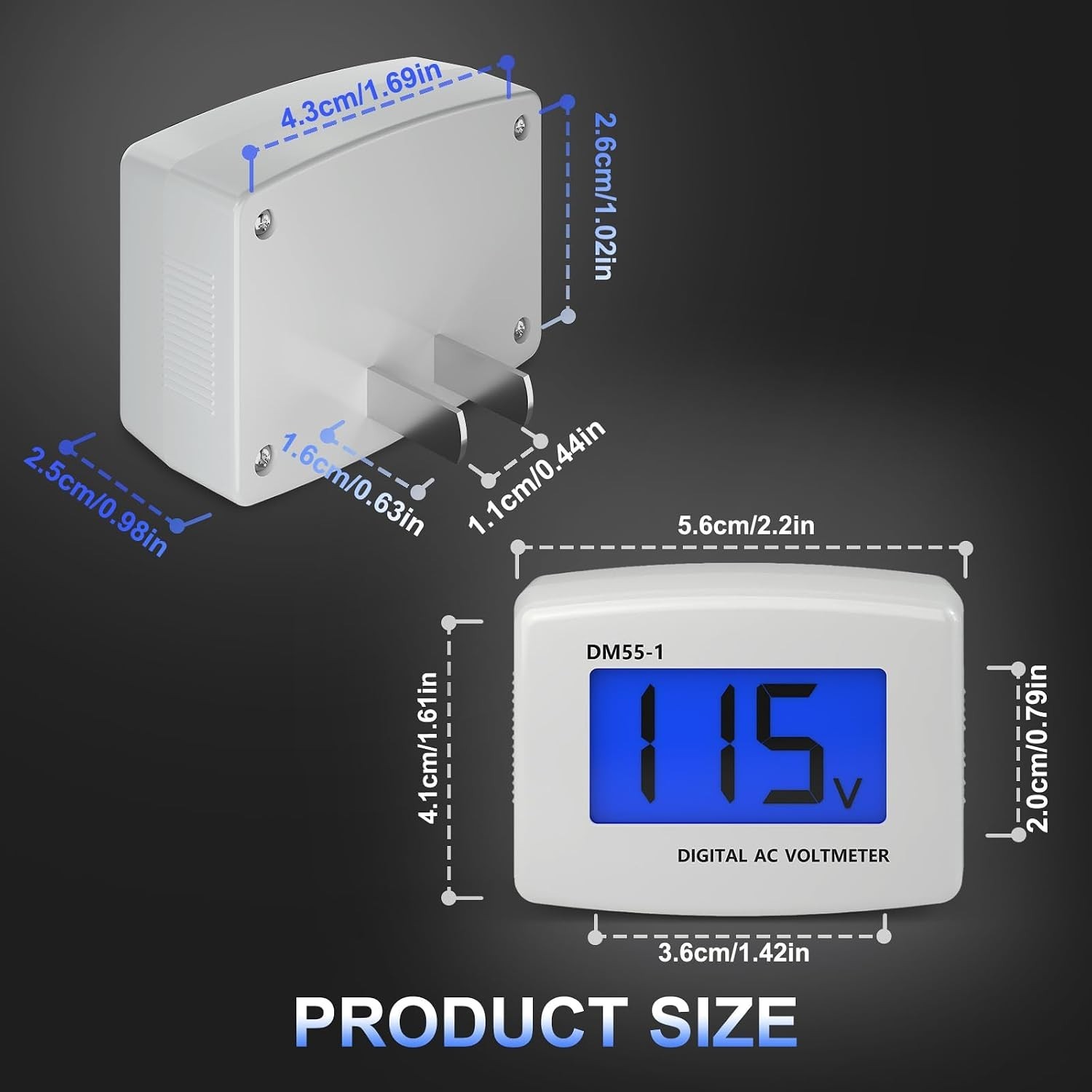Professional Digital Voltage Meter for AC 80-300V with Potentiometer Adjustment