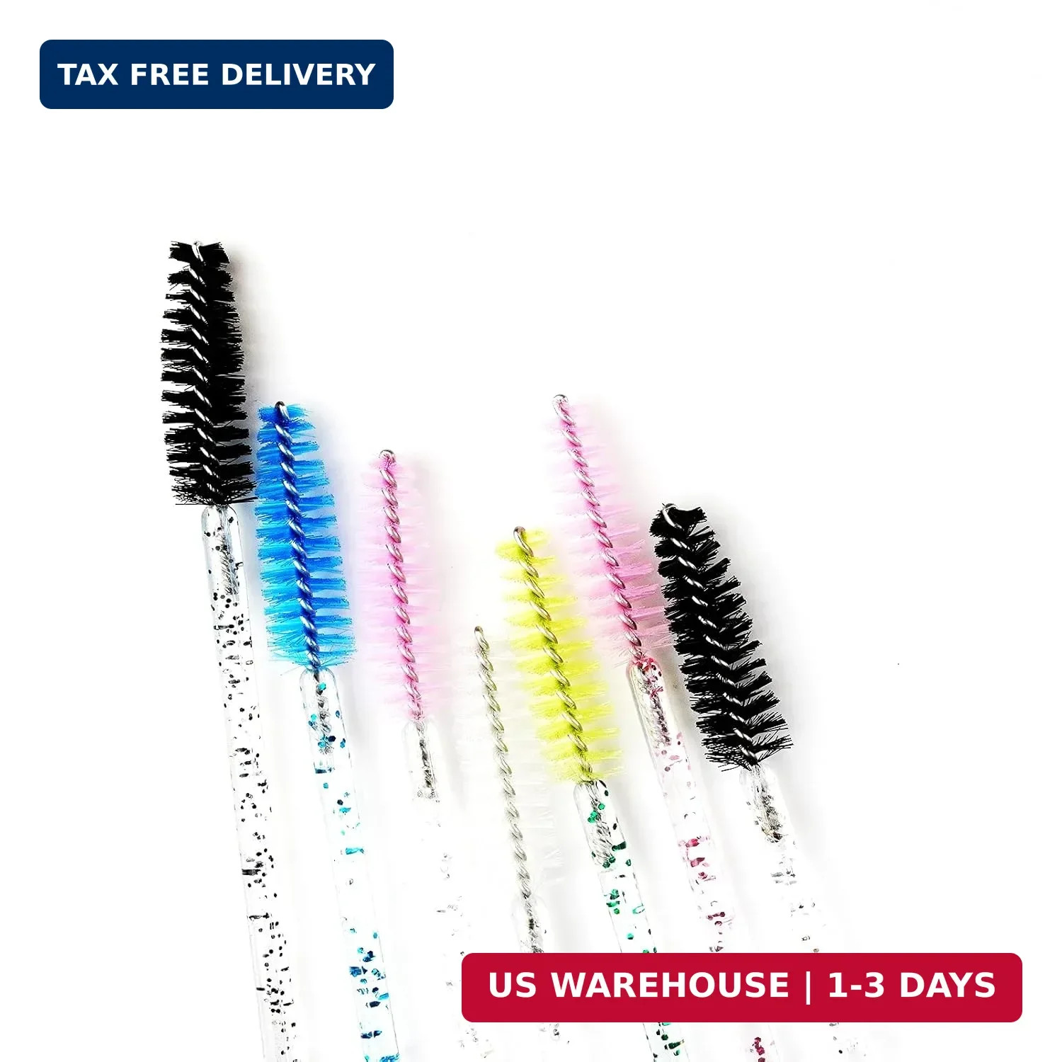 i-Laesh 100 Pcs Disposable Eyelash Brushes, Mascara Wands, Spoolies for Eyelash
