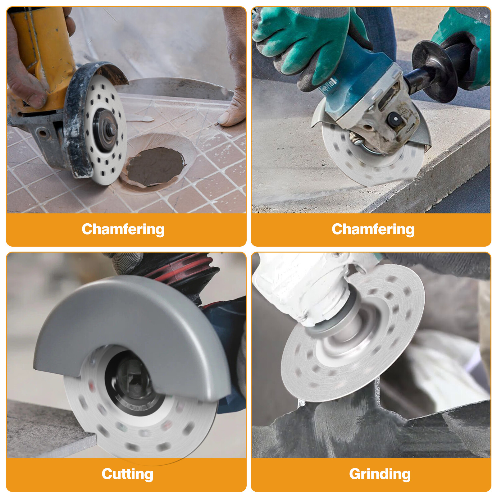 6PCS 4in Rock Slab Grinding Disc Rock Plate Flat Grinding Disc Diamond Saw Blade