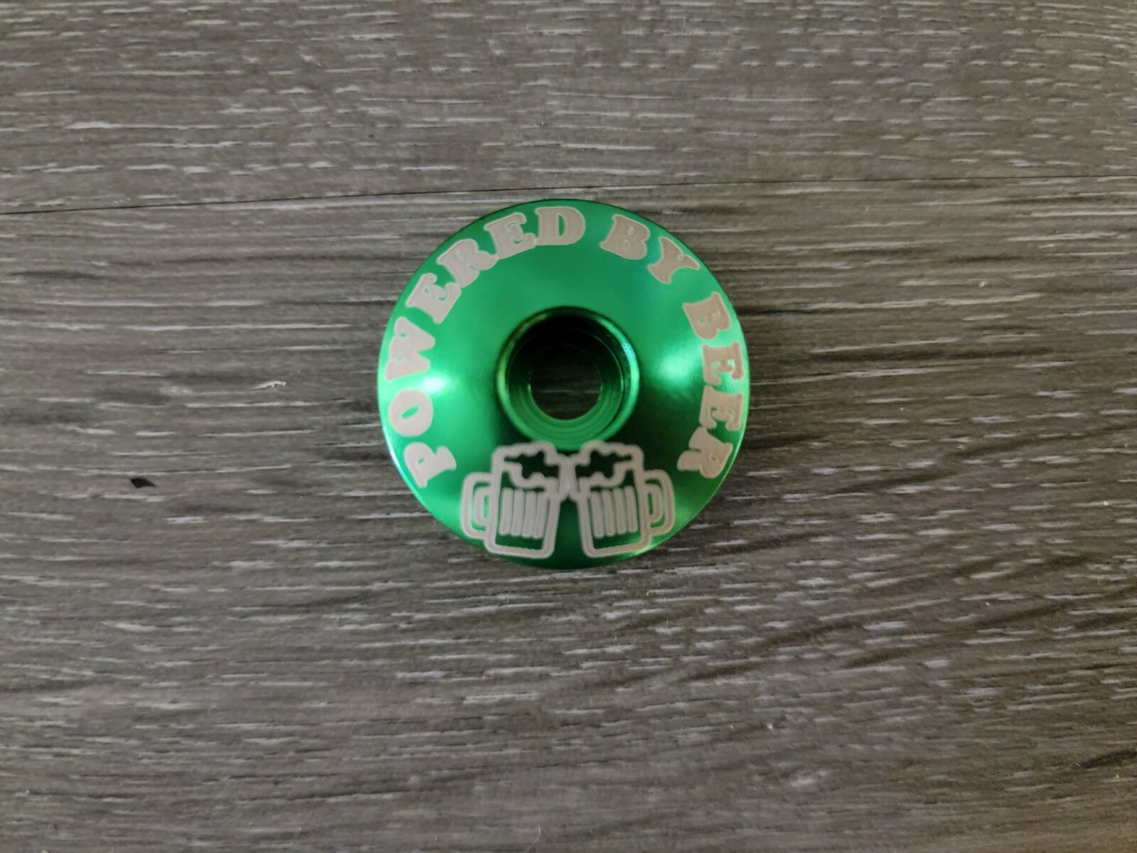 Powered By Beer Bike Headset Stem Top Cap 1 1/8 Green Road Mountain