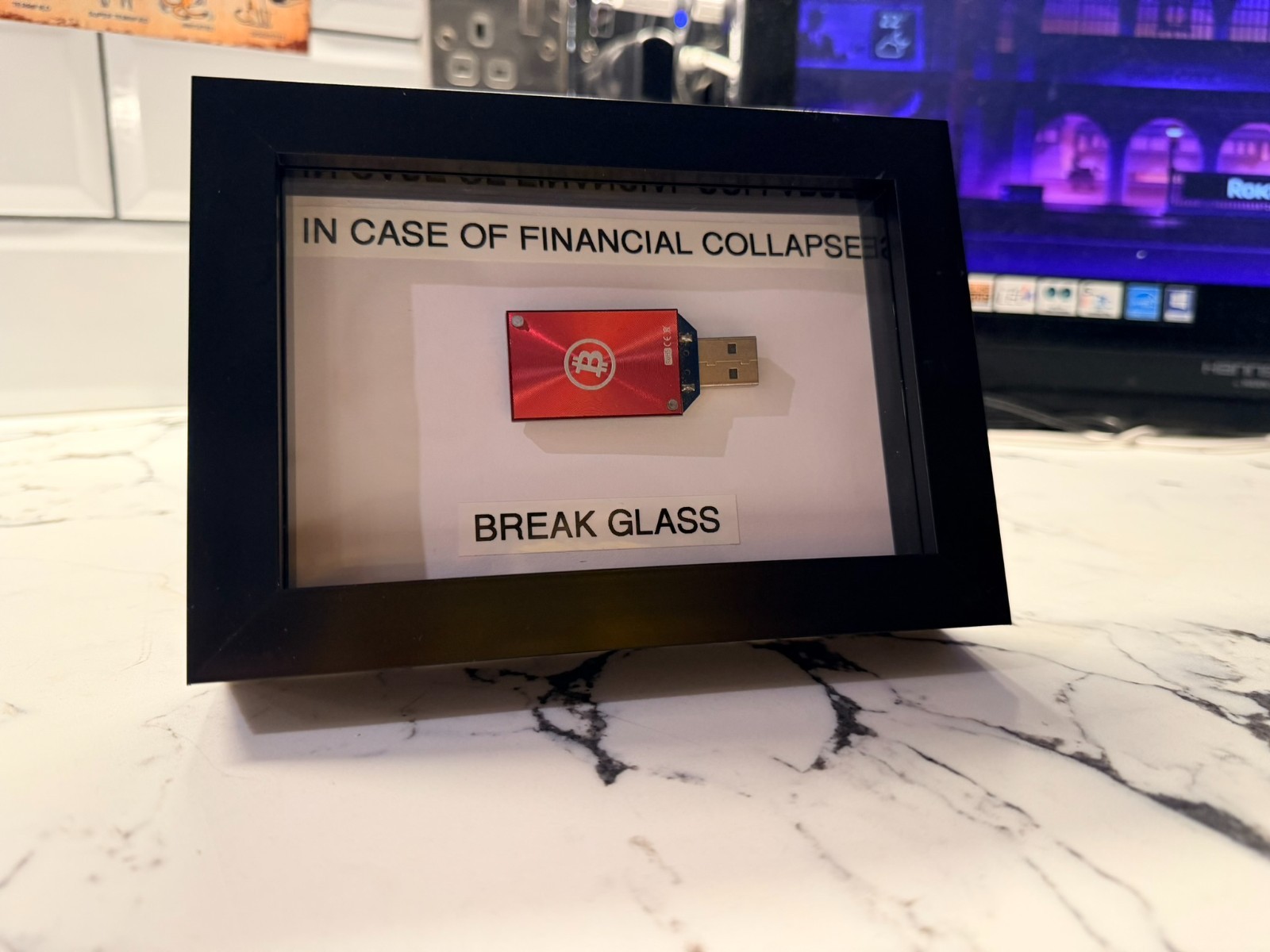 Motivational Framed Art - Classic Early ASIC Bitcoin Miner - Block Erupter