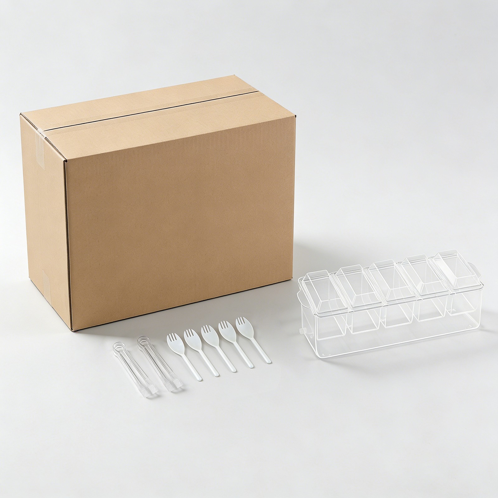 Compartmentalized Salad Storage Container, Ice Chilled Condiment Containers