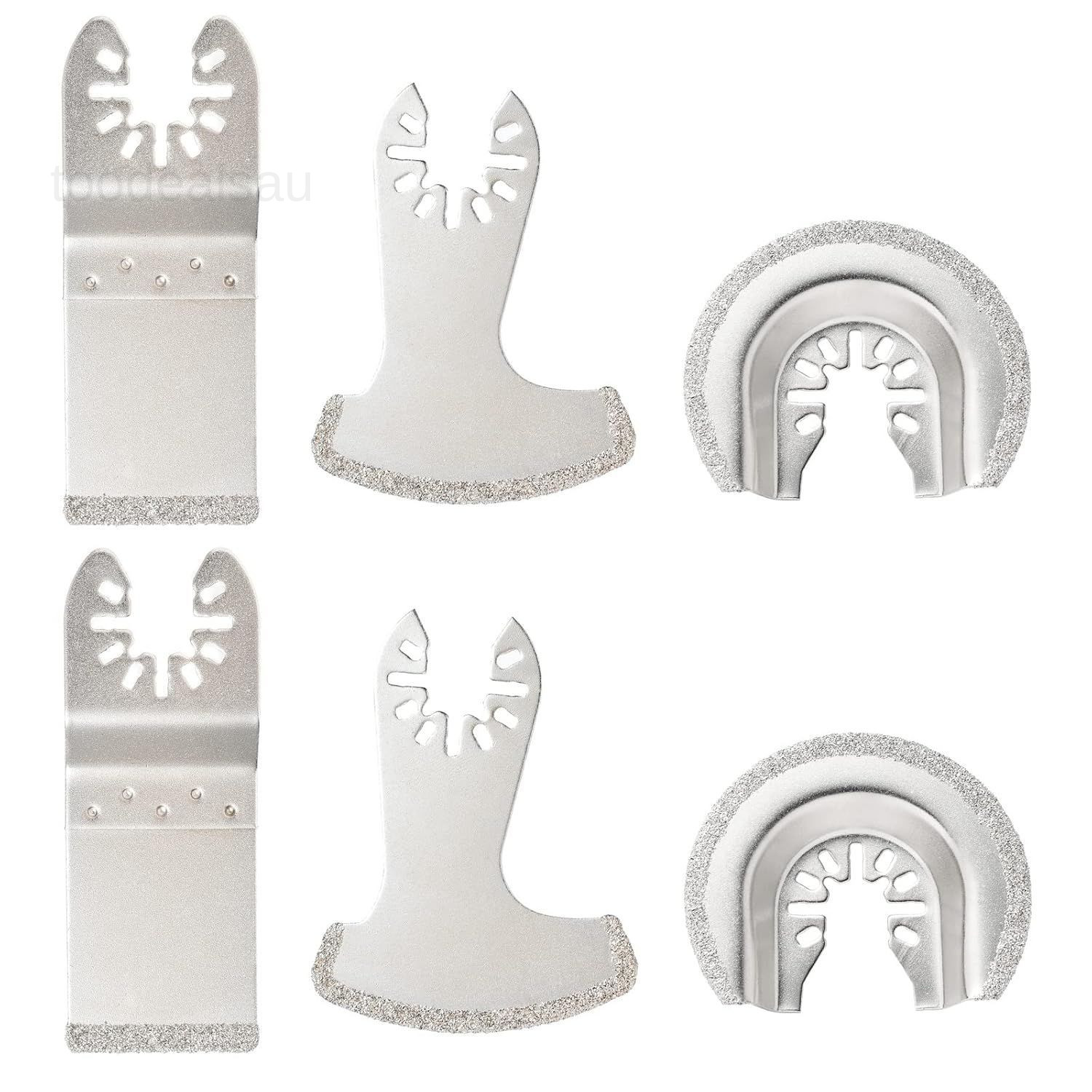 6 Pieces Diamond Oscillating Tool Blade Set, Multi Silver
