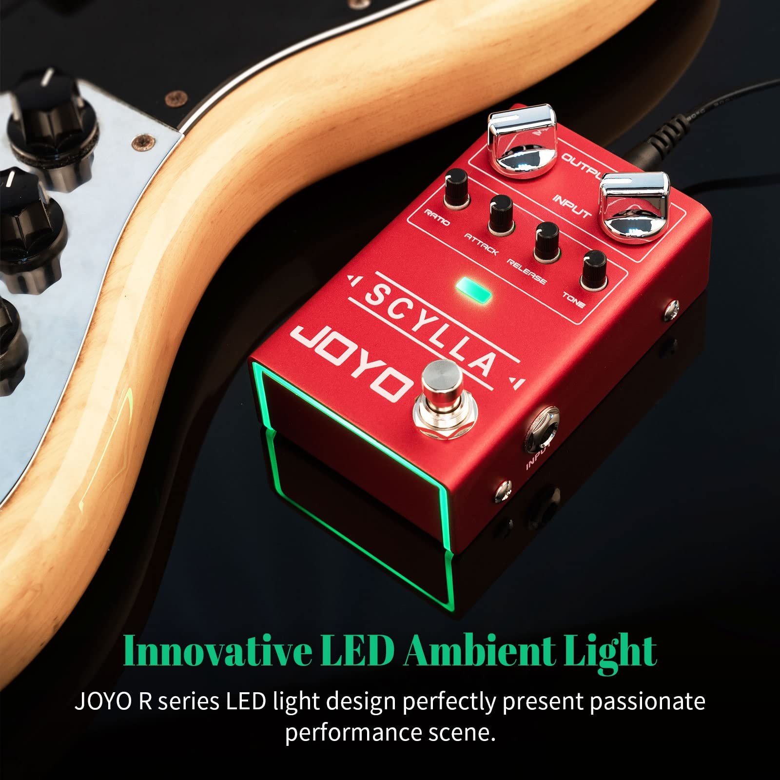 Bass Guitar Pedals Compressor Effect Pedal with Precise Compression Red