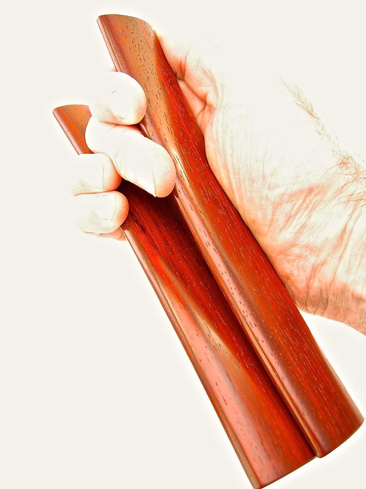 Pea Patch Minstrel-style Padauk Rhythm Bones, wide