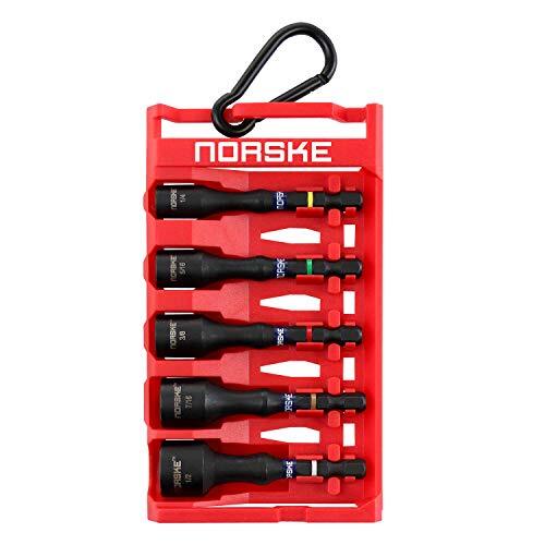 Norske Tools NIBPI650 Impact Torsion Magnetic Nutsetters 5pc Pack Clip