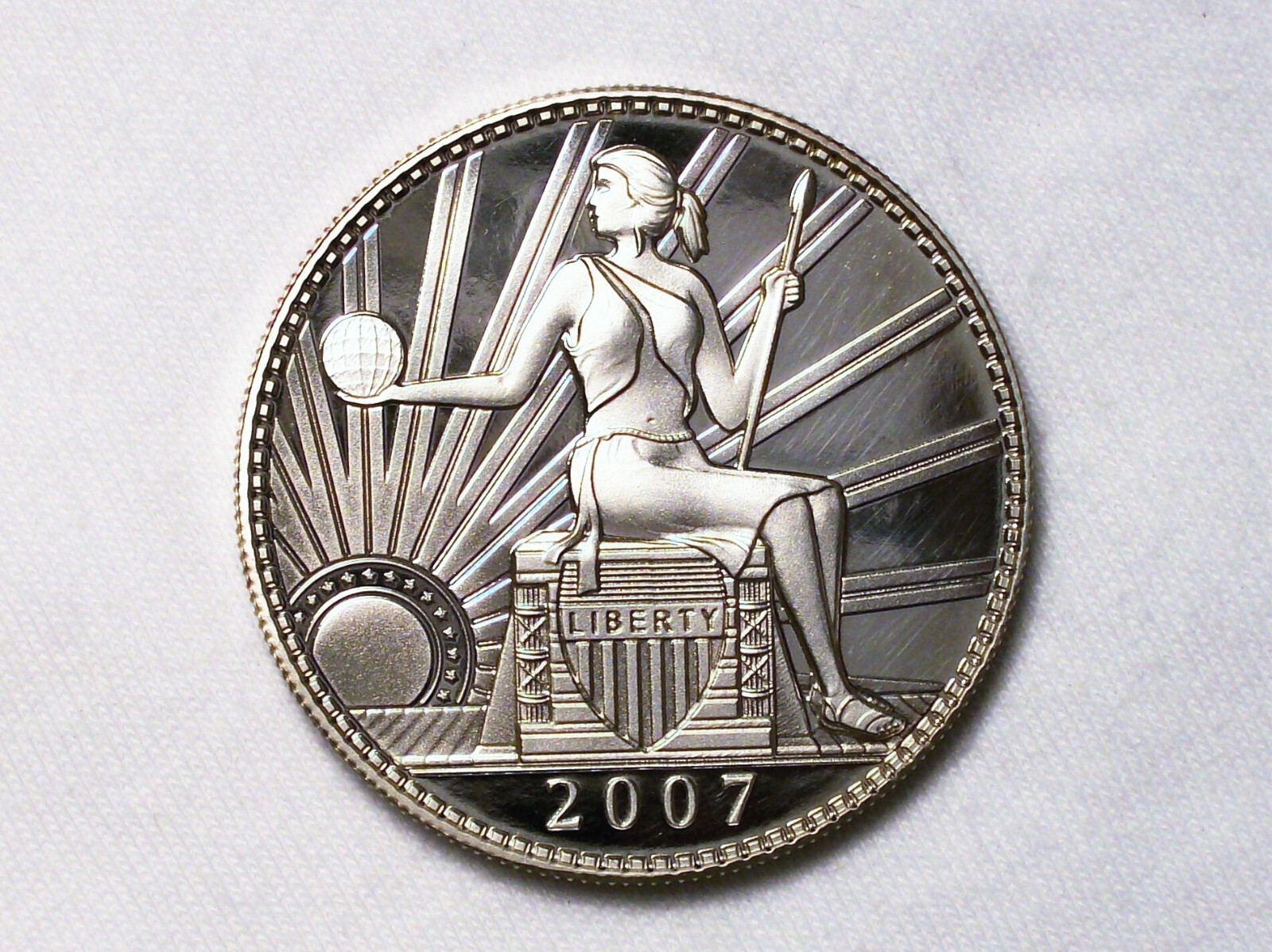 Daniel Carr - 2007 UNA 100 AMEROS - Seated Liberty - 1 troy oz. Proof Silver 