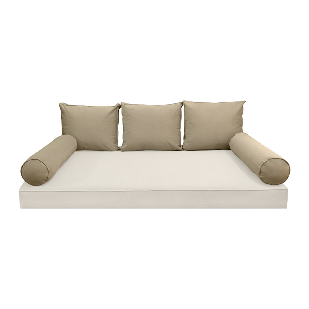 STYLE V3 Twin Velvet Pipe Trim Indoor Daybed Bolster Pillow |COVER ONLY| AD304