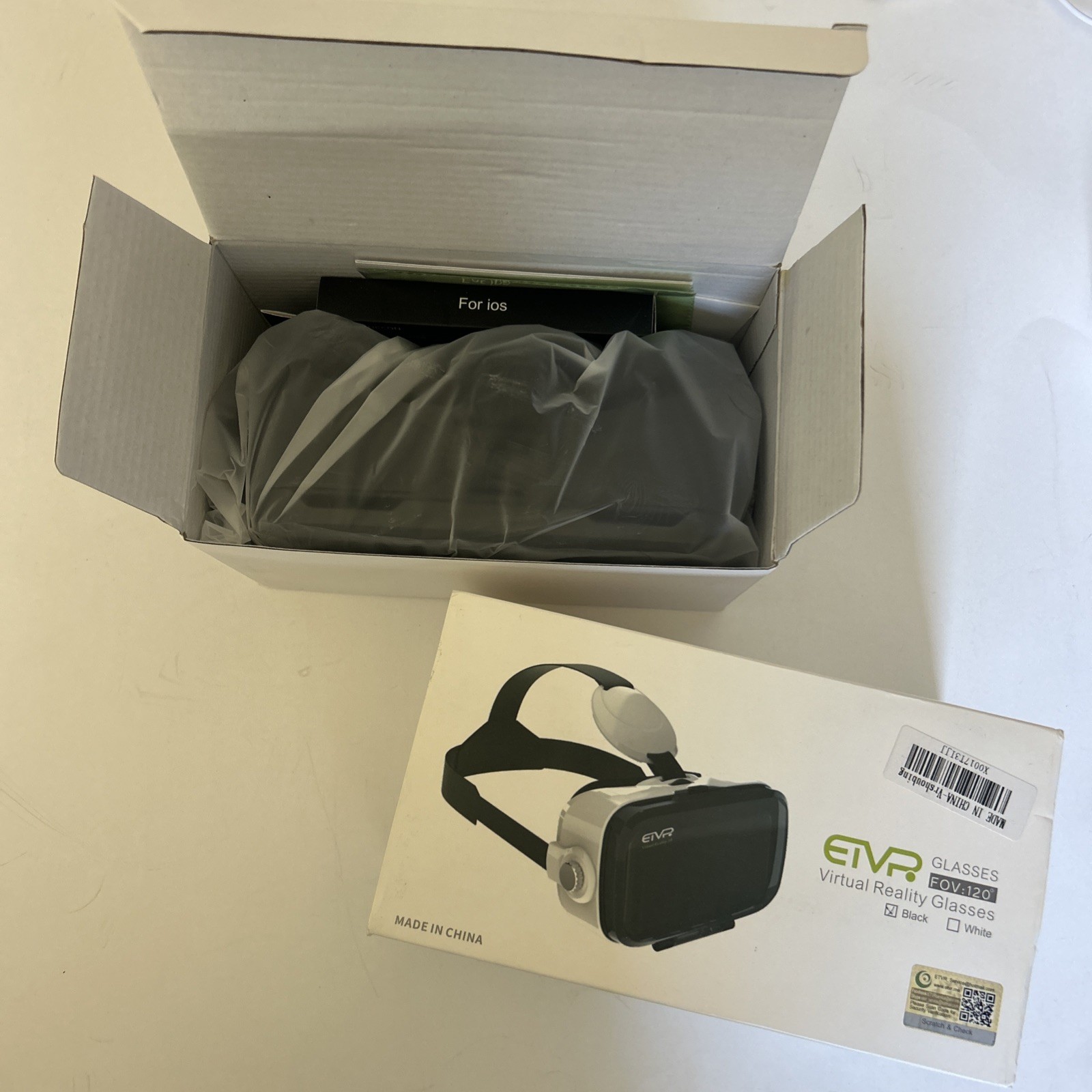 Black ETVR 3D Virtual Reality Glasses 120 Degree FOV VR Headset New in Box-Gift