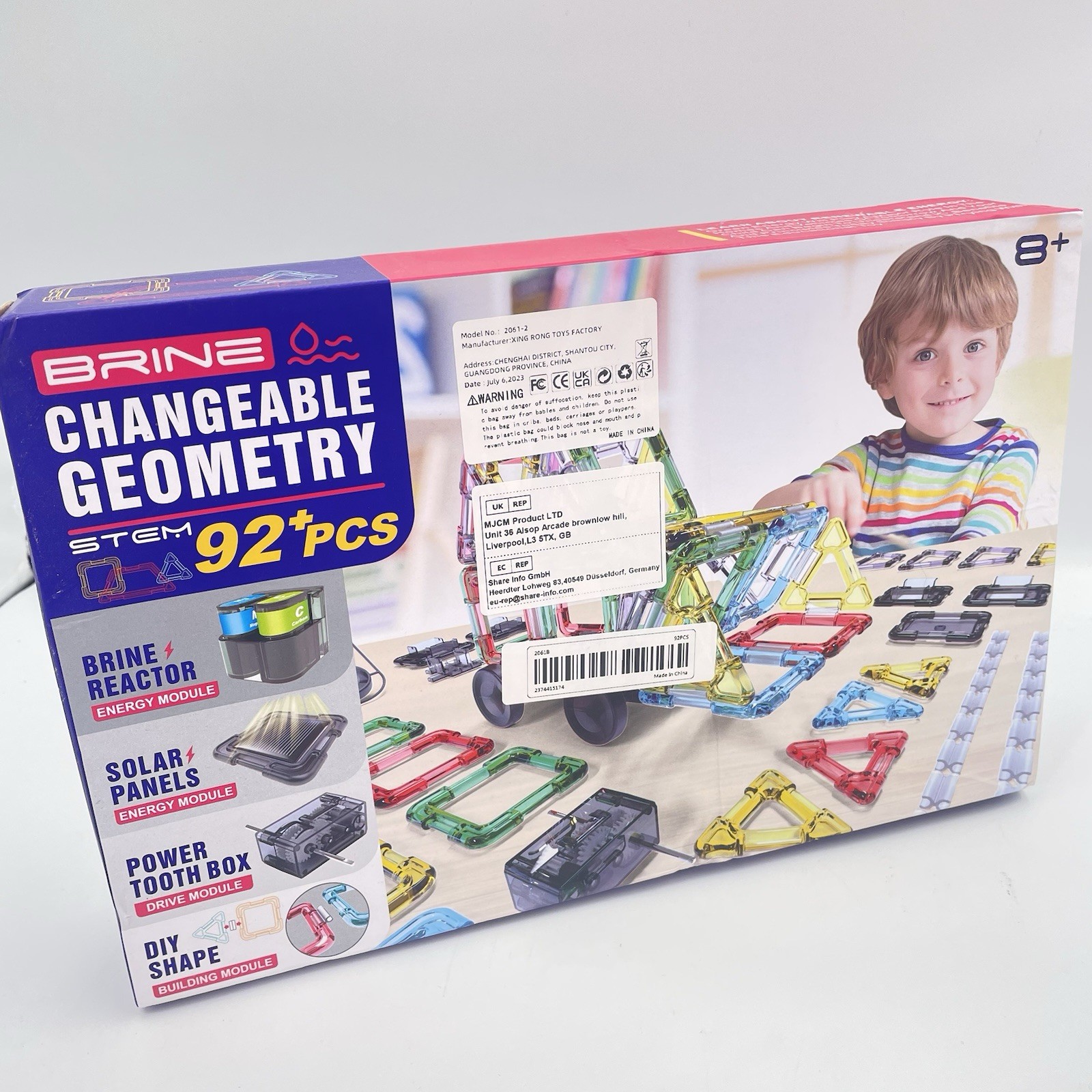 BRINE Changeable Geometry STEM Kit NIB 92 Pieces Ages 8+ Solar Power Brine Power
