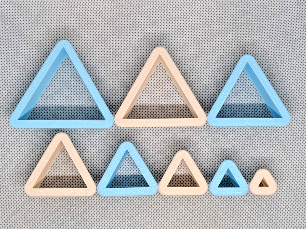 Triangle Clay Cutter Shape Set ~ Polymer Crafting Tool ~ Stackable Outline