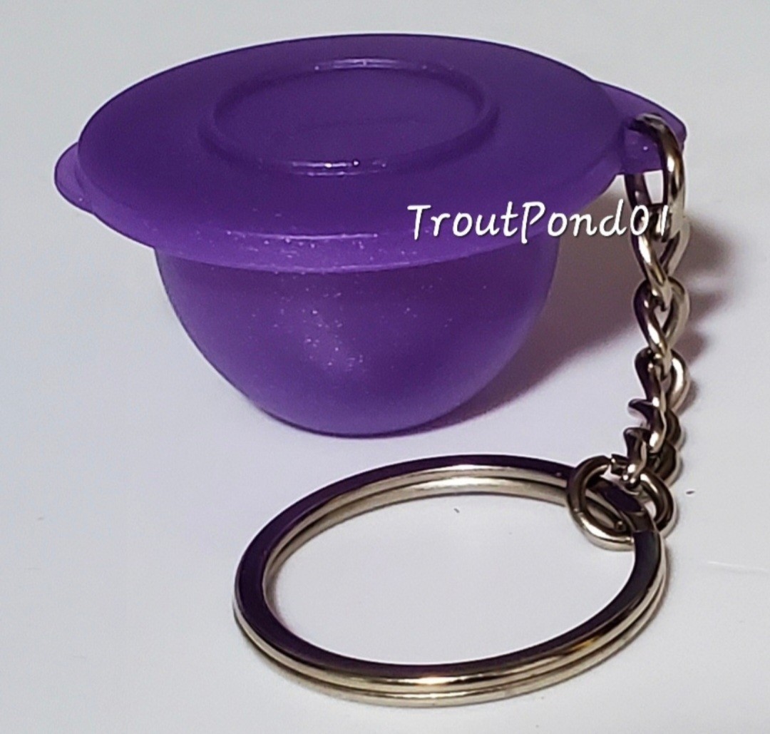 Tupperware Keychain Mini Impressions Bowl Sparkle Glitter Purple Gadget New