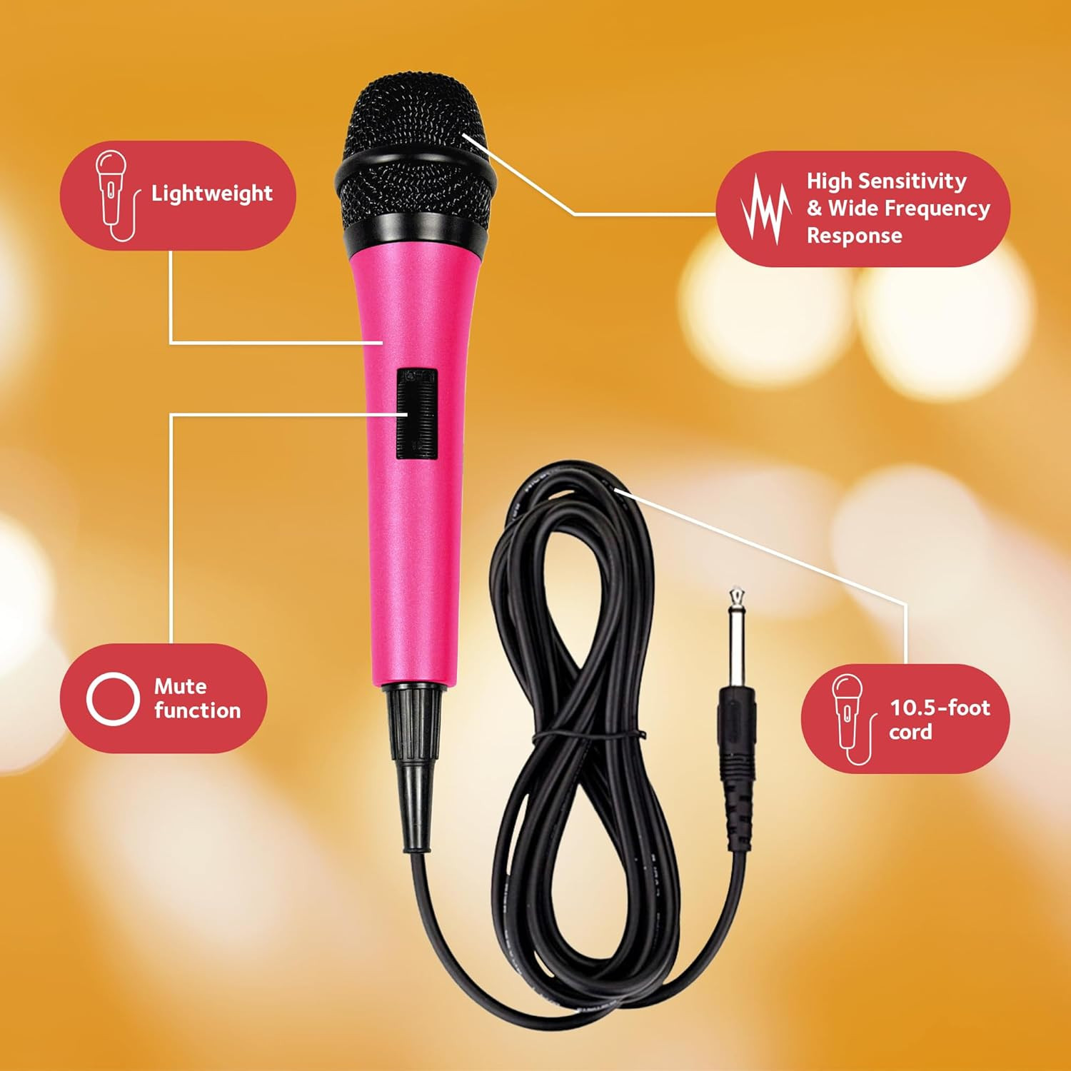 Wired Microphone for Karaoke, - Unidirectional Dynamic Vocal