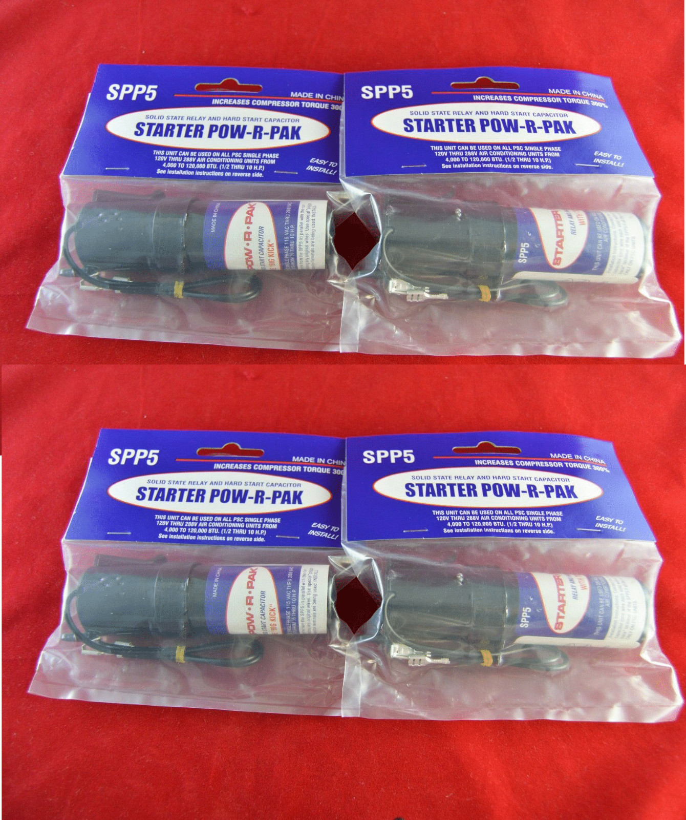 SPP5 Hard Start Super Boost HVAC Relay and Start Capacitor New 4 Pack