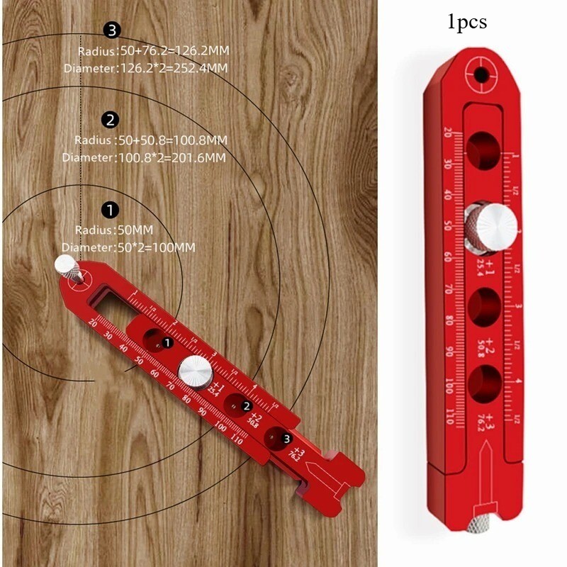 Aluminum Alloy Woodworking Compass Industrial Drafting Adjustable Imperial Units