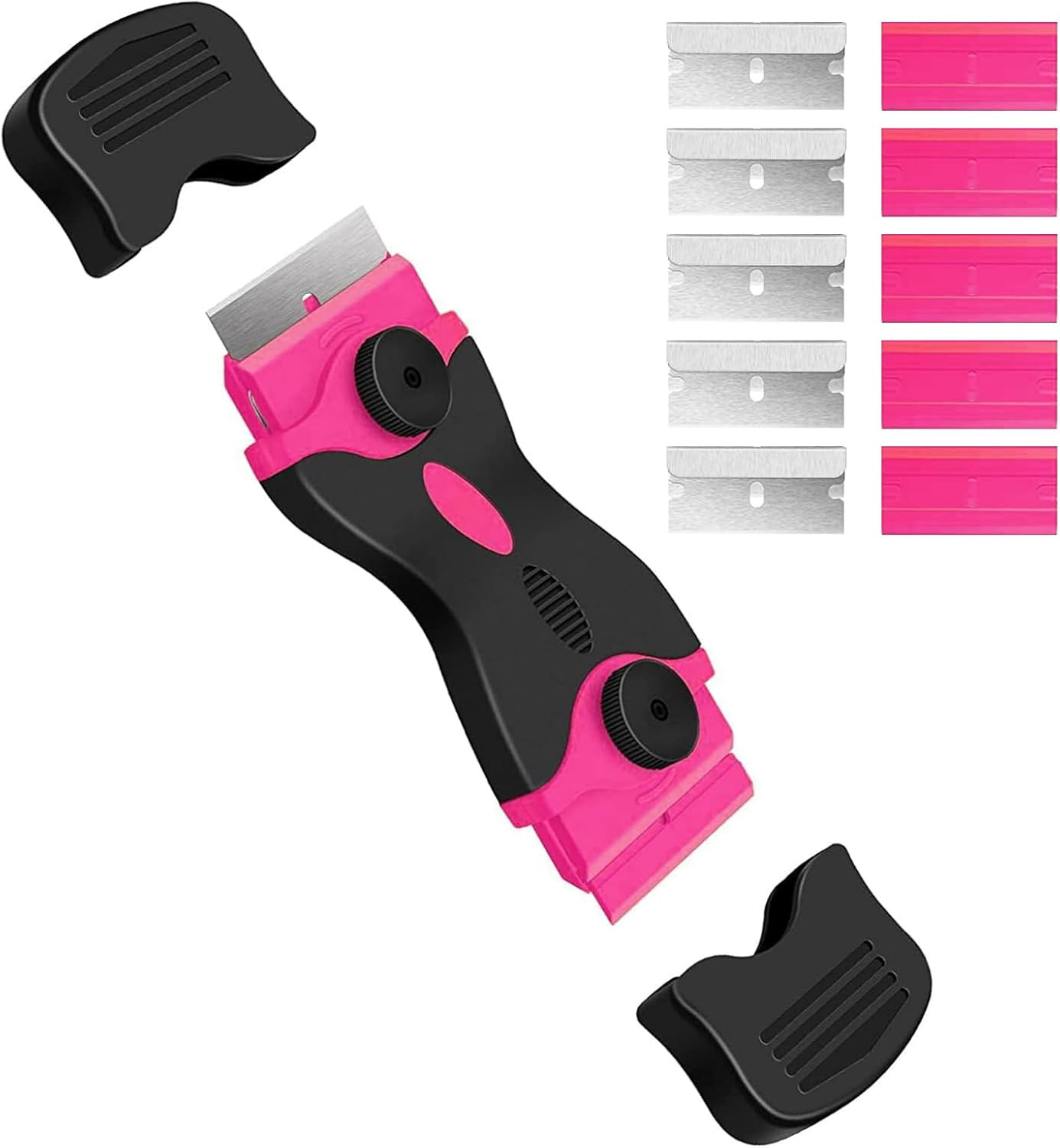 Razor Blade Scraper Tool Double-Edged Paint & Adhesive Remover with 10 Extra Bla