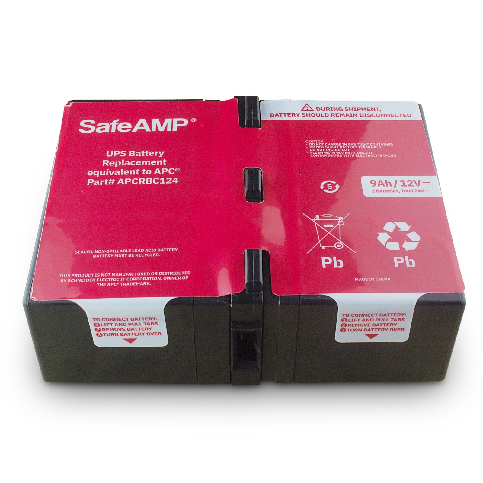 SafeAMP UPS 9Ah, 24VDC VRLA Battery Replace APC Models RBC124 and RBC123.