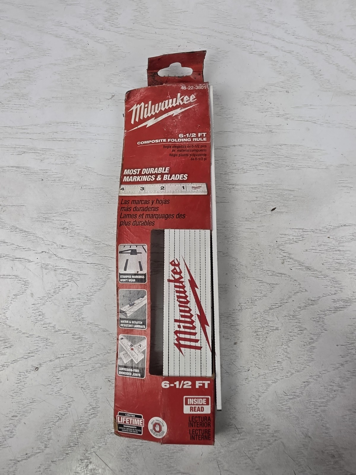 Milwaukee Tool 48-22-3801 Composite Folding Rule. Box Is Worn