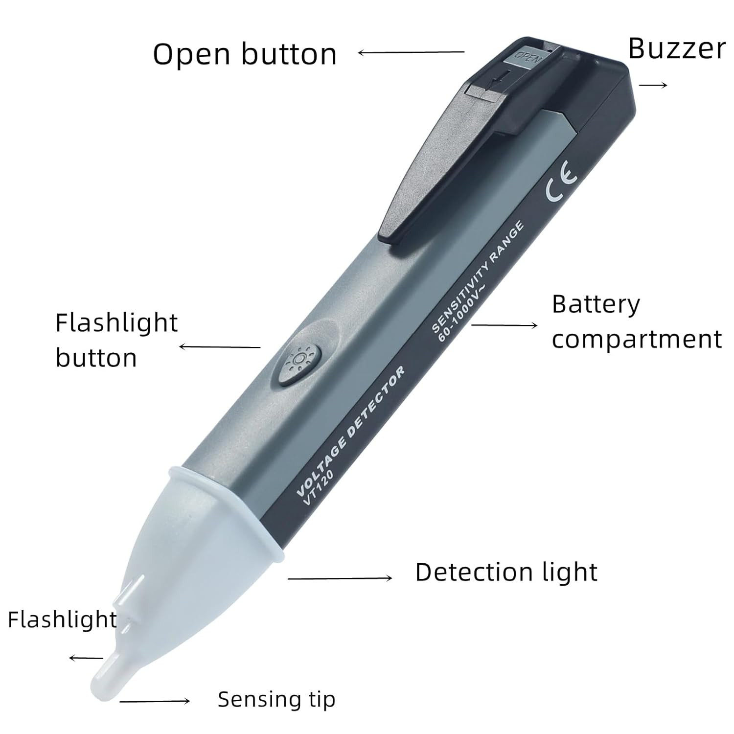 Non-Contact Voltage Tester Tools,Led Flashlight,Buzzer Alarm,Ac Voltage Detector
