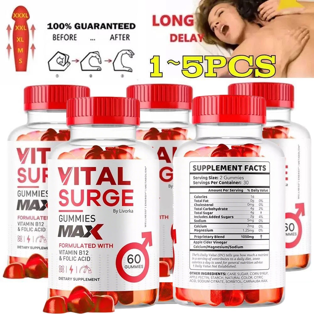 1~5X Vital Surge Gummies for Men, Male Vital Grow XL Testo Gummies 60ct US STOCK