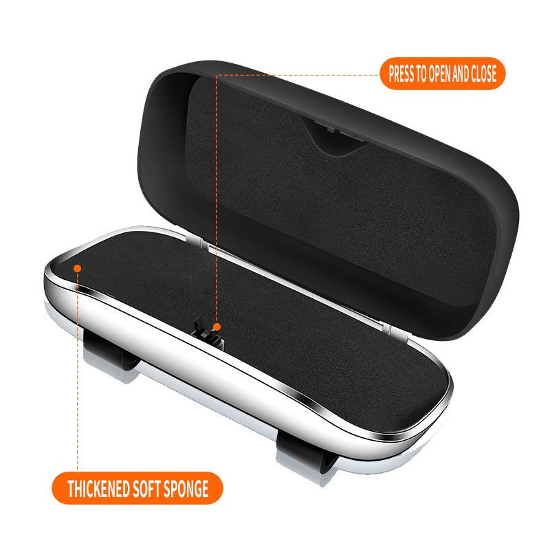 Multifunctional Sunglasses Glasses Case Holder Cage Box Sun Visor Glasses Clip