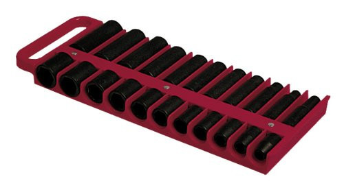 Lisle 40900 Red 1/2" Magnetic Socket Holder- For Chrome and Impact Sockets