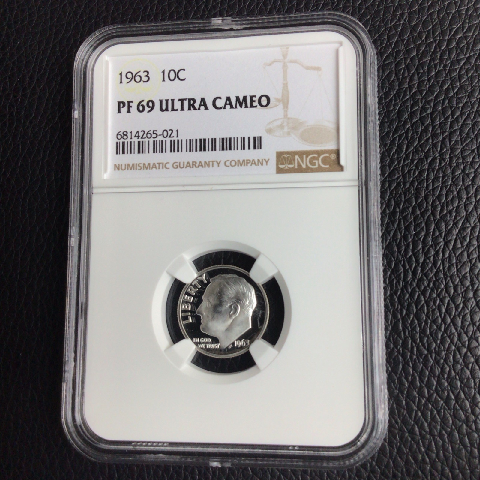 1963 Roosevelt Dime 10C NGC PF69 Ultra Cameo