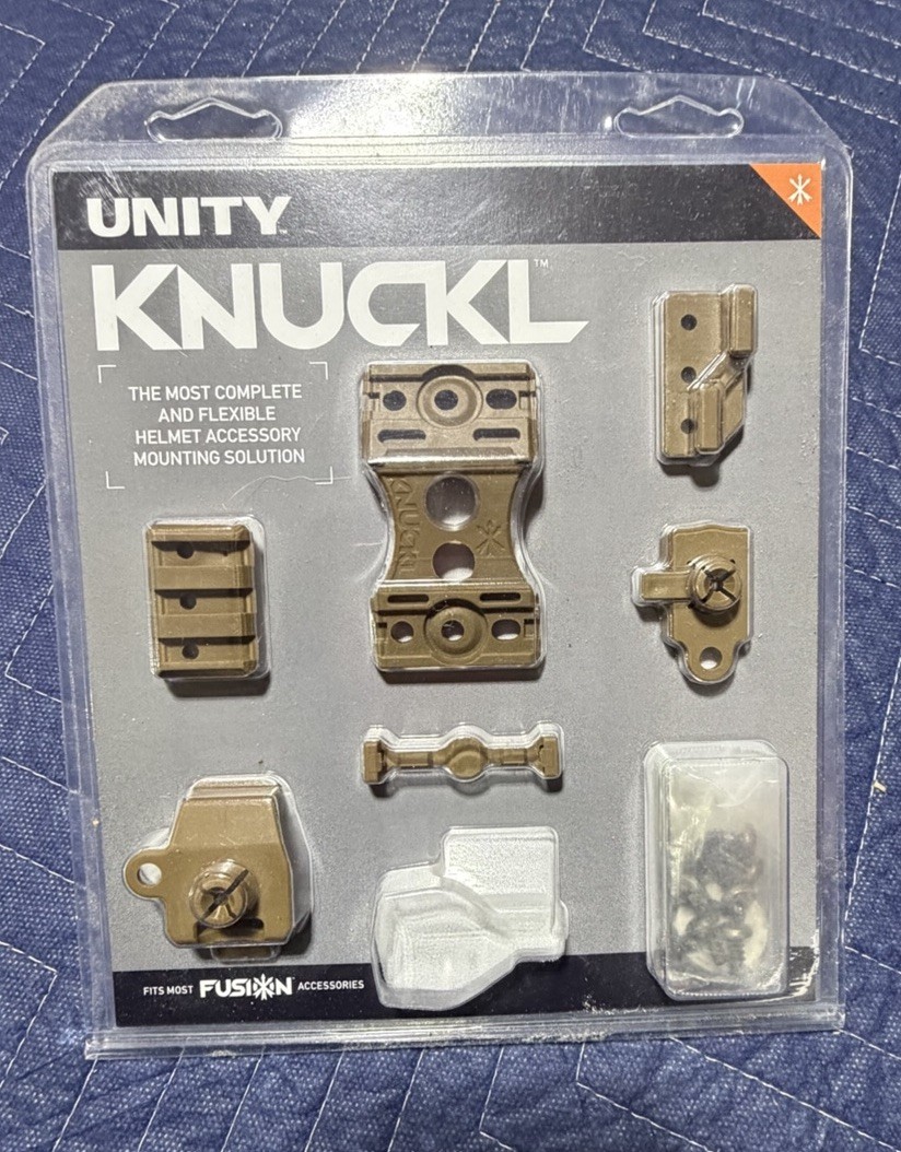 Unity Tactical KNUCKL Helmet Mount Kit, KNU-FKF / FDE Lanyard System