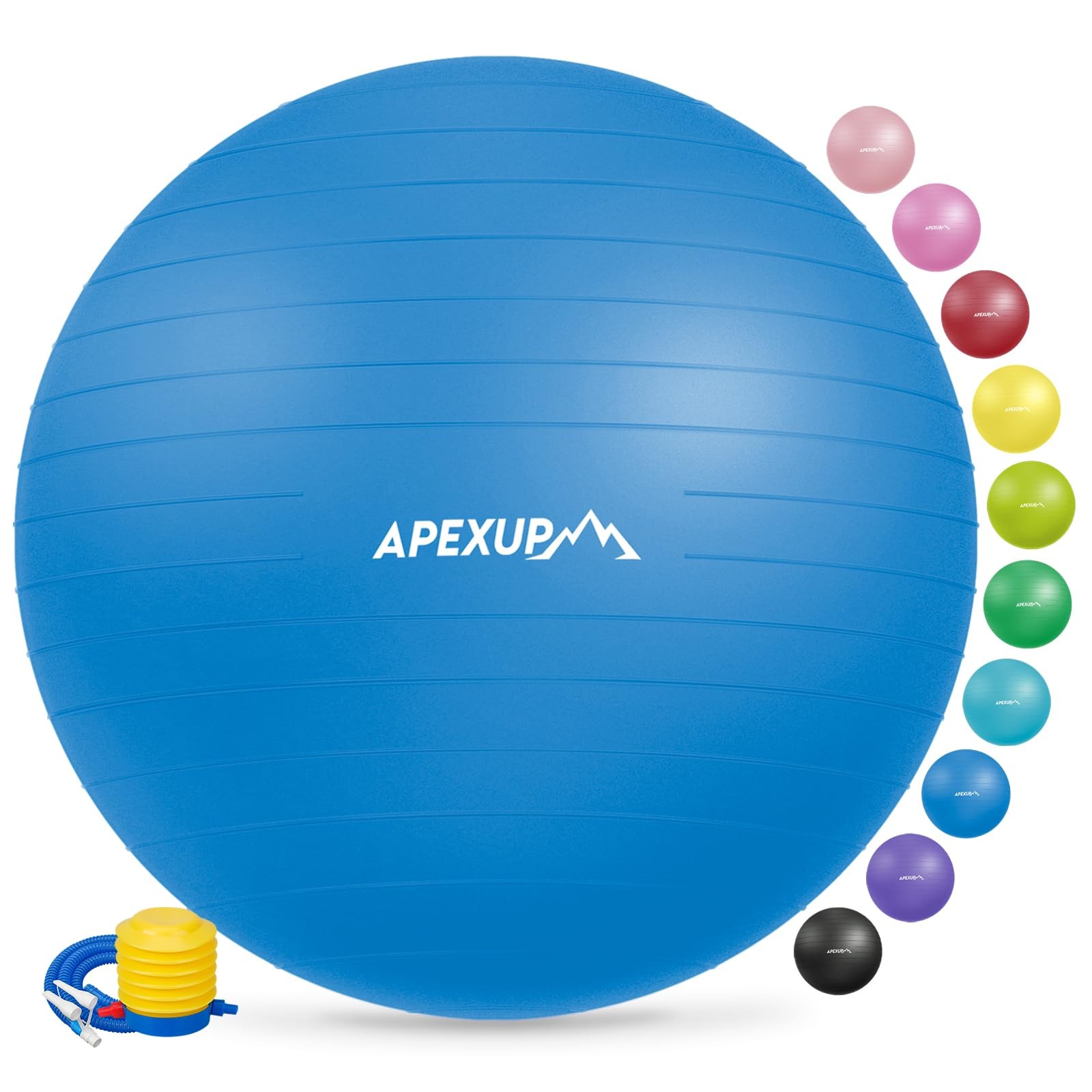 APEXUP Yoga Ball Exercise Ball Anti Slip Stability Ball Chair Heavy Duty Larg...
