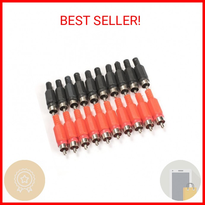 Honbay 20PCS Solder RCA Plug Male Audio Video Adapter Connector Professional