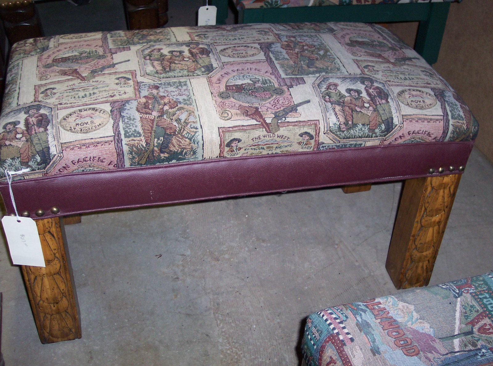 Rustic Wild West Print End of Bed Bench  (BB-4)