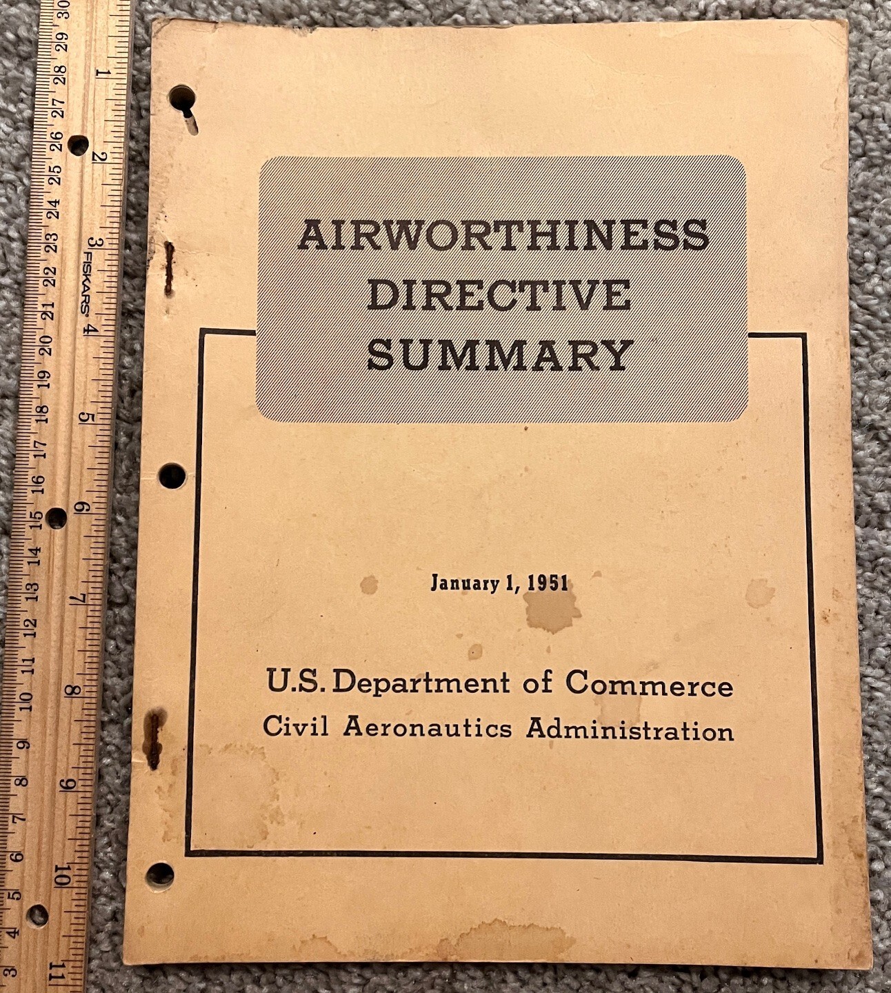 Airworthiness Directive Summary Civil Aeronautics Administration January 1951