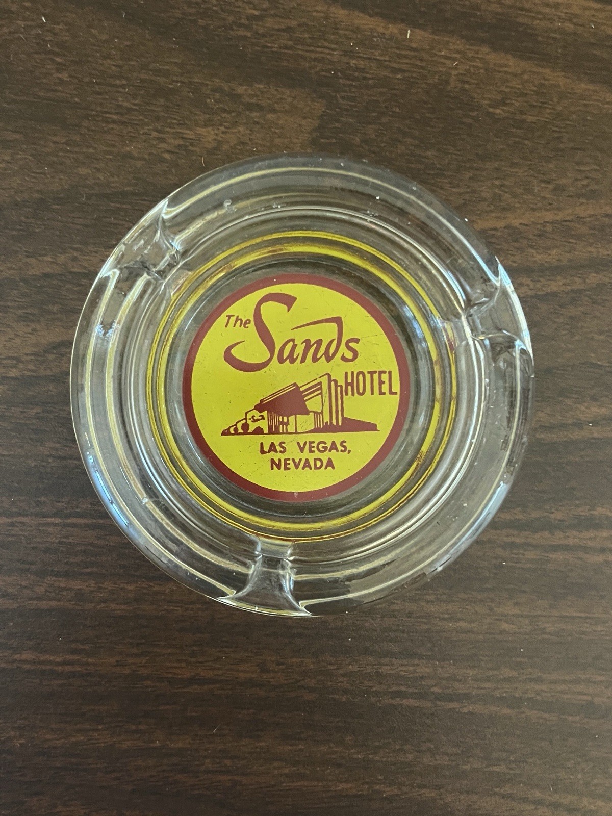 Vintage The Sands Hotel Casino Glass Ashtray Las Vegas Nevada Advertising MCM