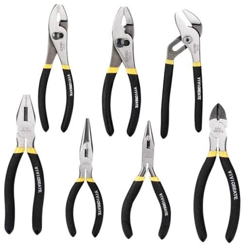 7 Piece Pliers Set Heavy Duty Hand Tool Set with 8 Inch Groove Joint 8 Inch