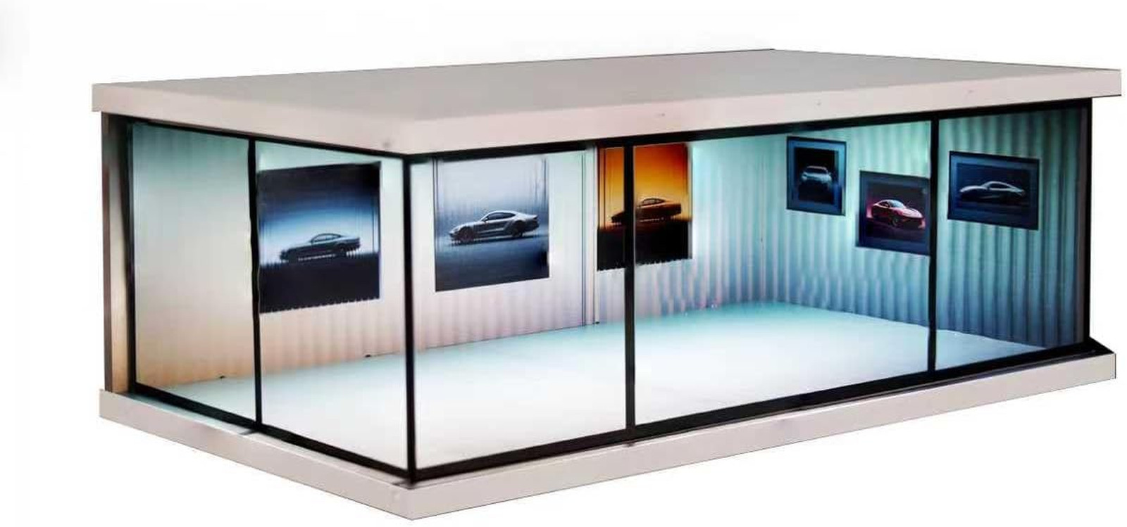 1:64 for Hot Wheel Display Case with LED Lights - Acrylic Diorama Box Garage Sce