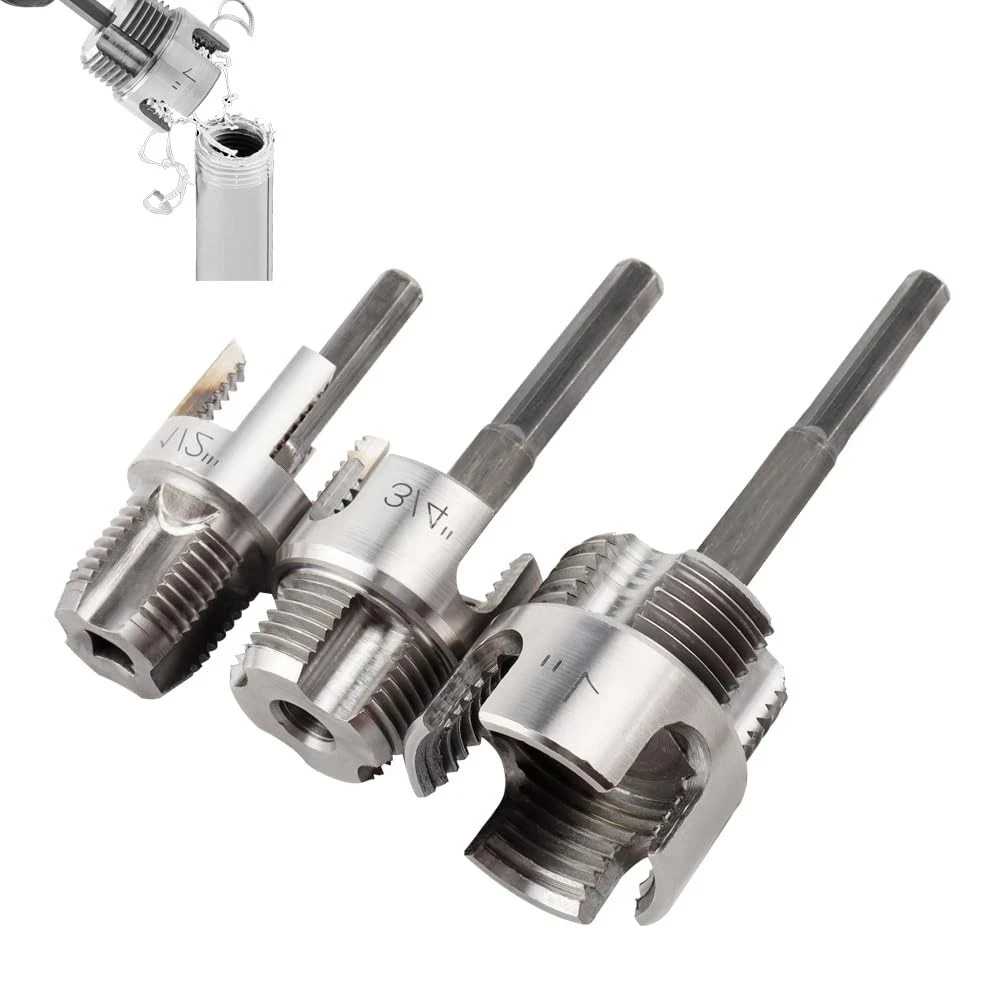3Pcs Integrated Internal & External Pipe Threading Tool, Dual-Function Pipe