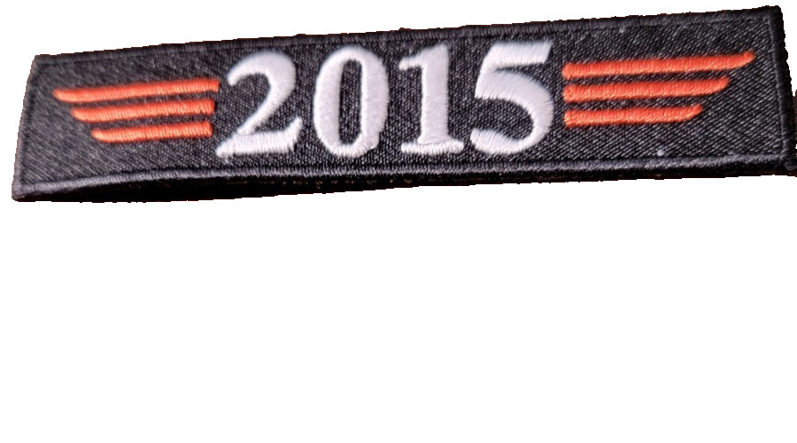 New 2015 White letters n Black Background with Orange Trim Patch-