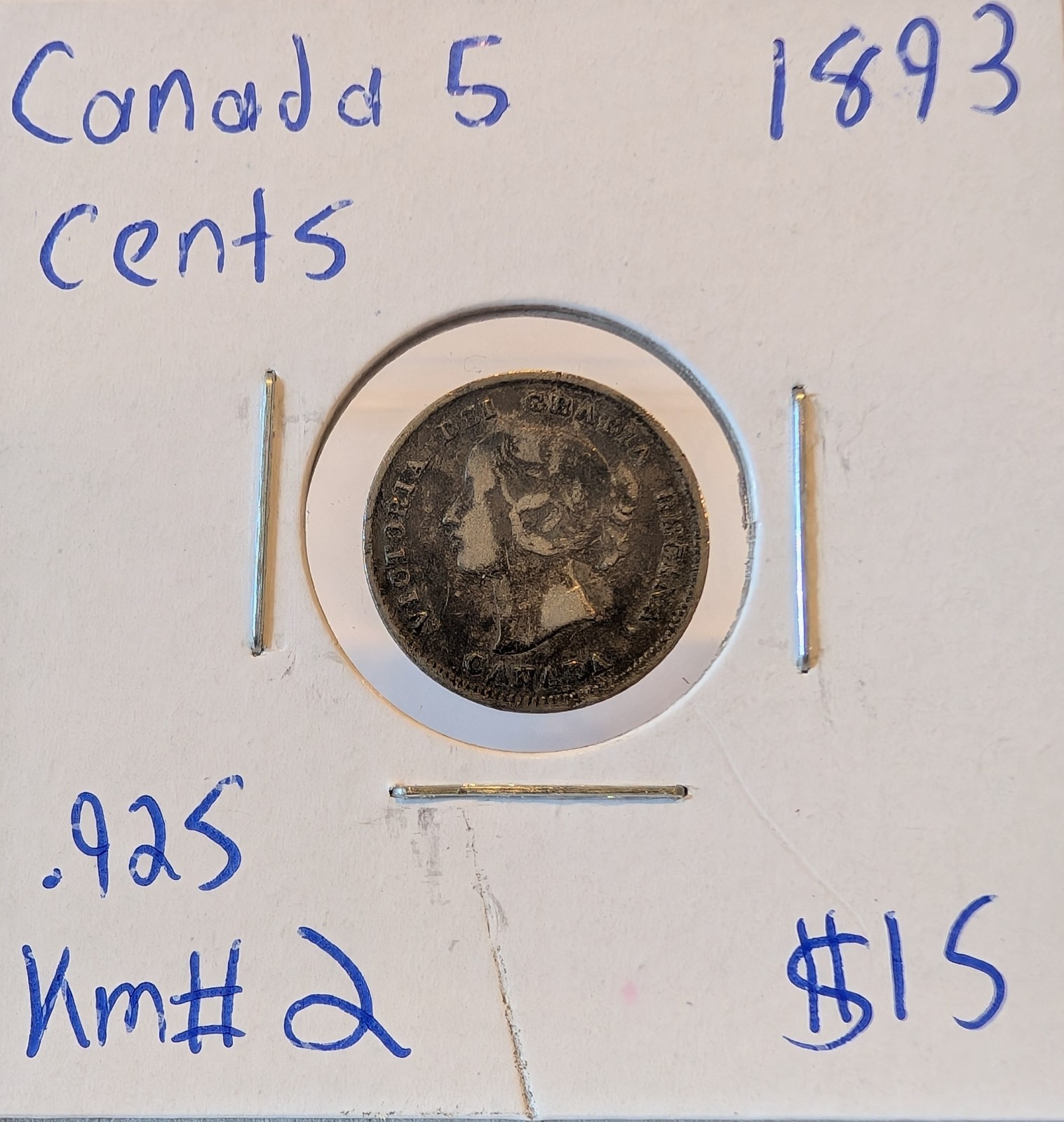 1893 Canada 5 Cents Km#2