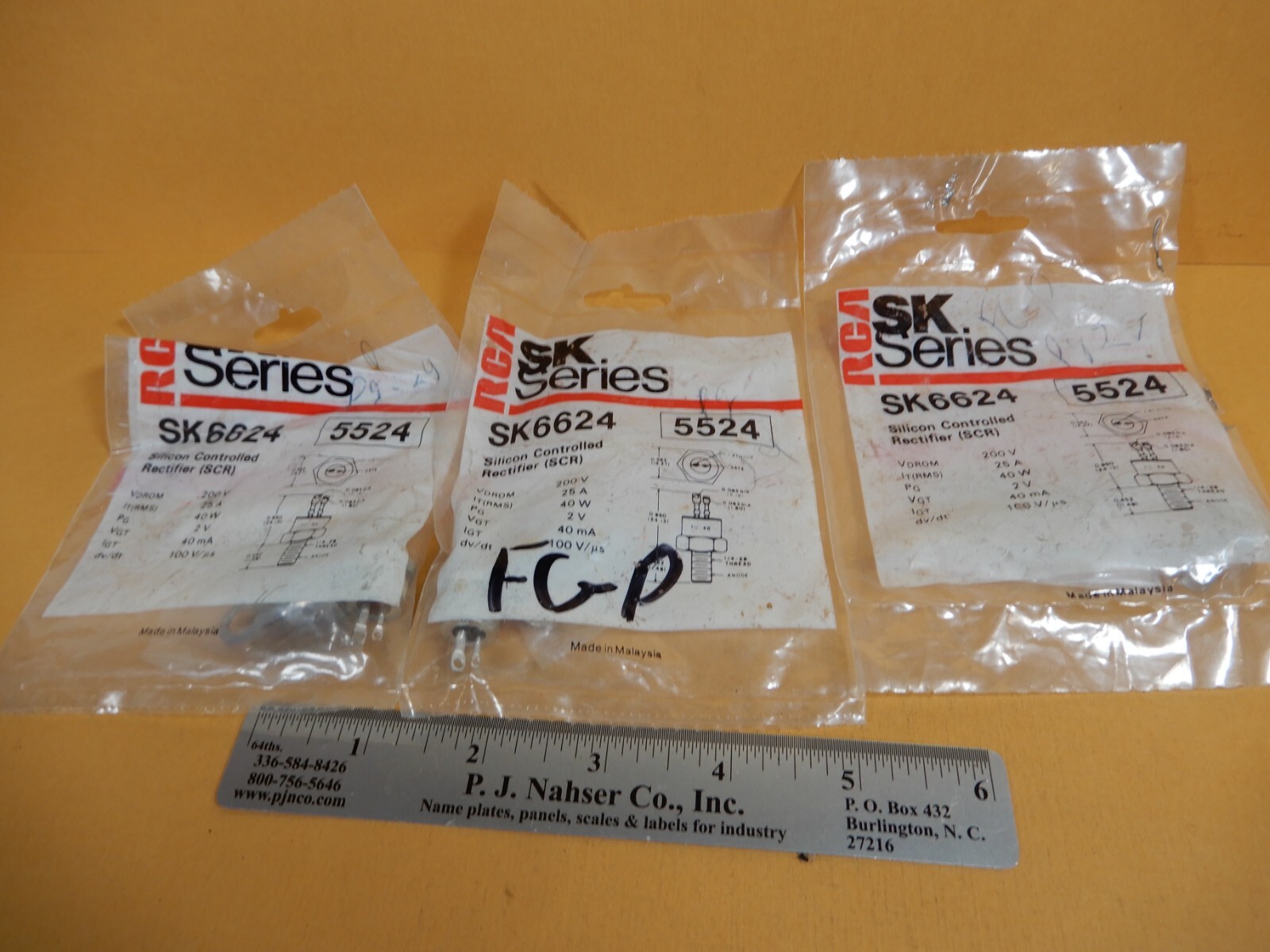 RCA SK Series SK6624 Silicon Controlled Rectifiers Qty 3 NOS