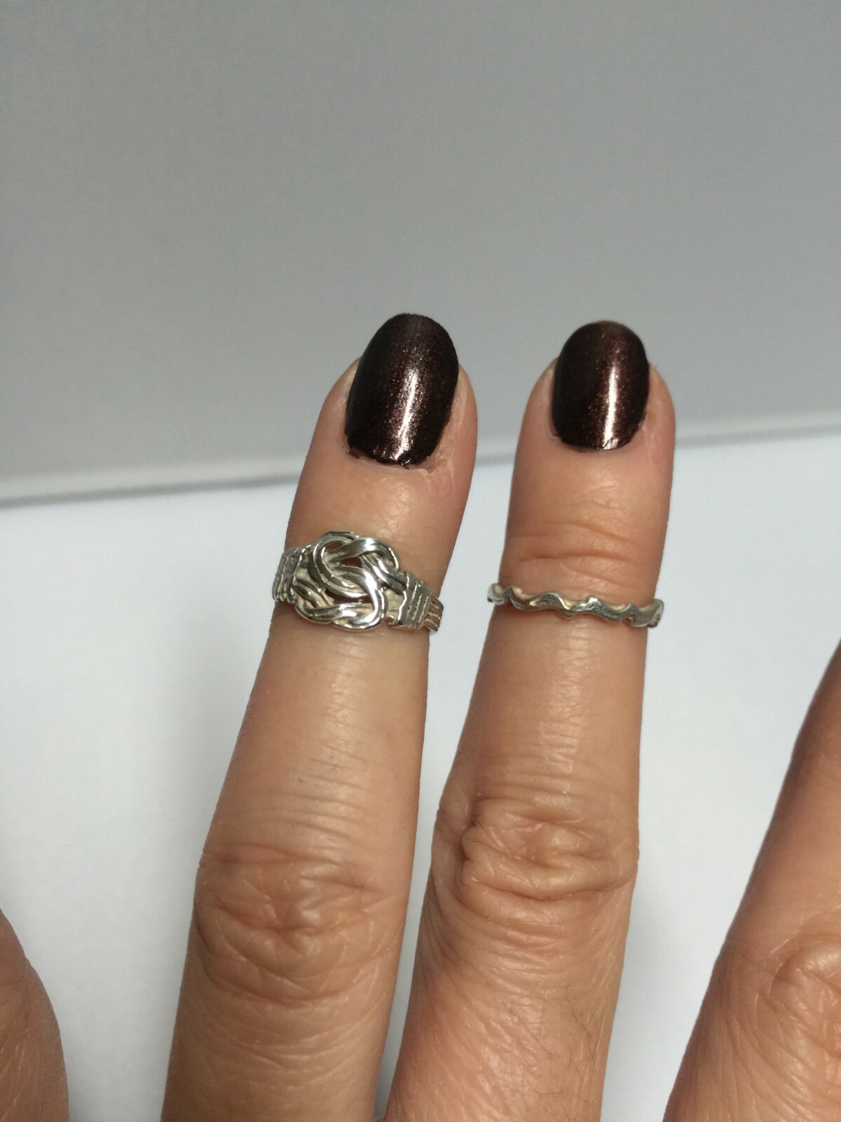 925 Sterling Silver toe rings set of 2 (c) set