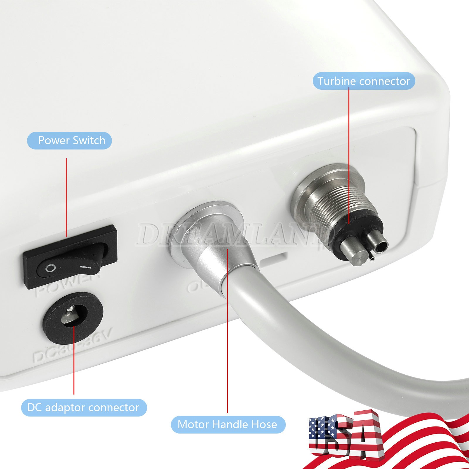 Dental LED Brushless Electric Micro Motor /1:1/1:5 Contra Angle Handpiece USA